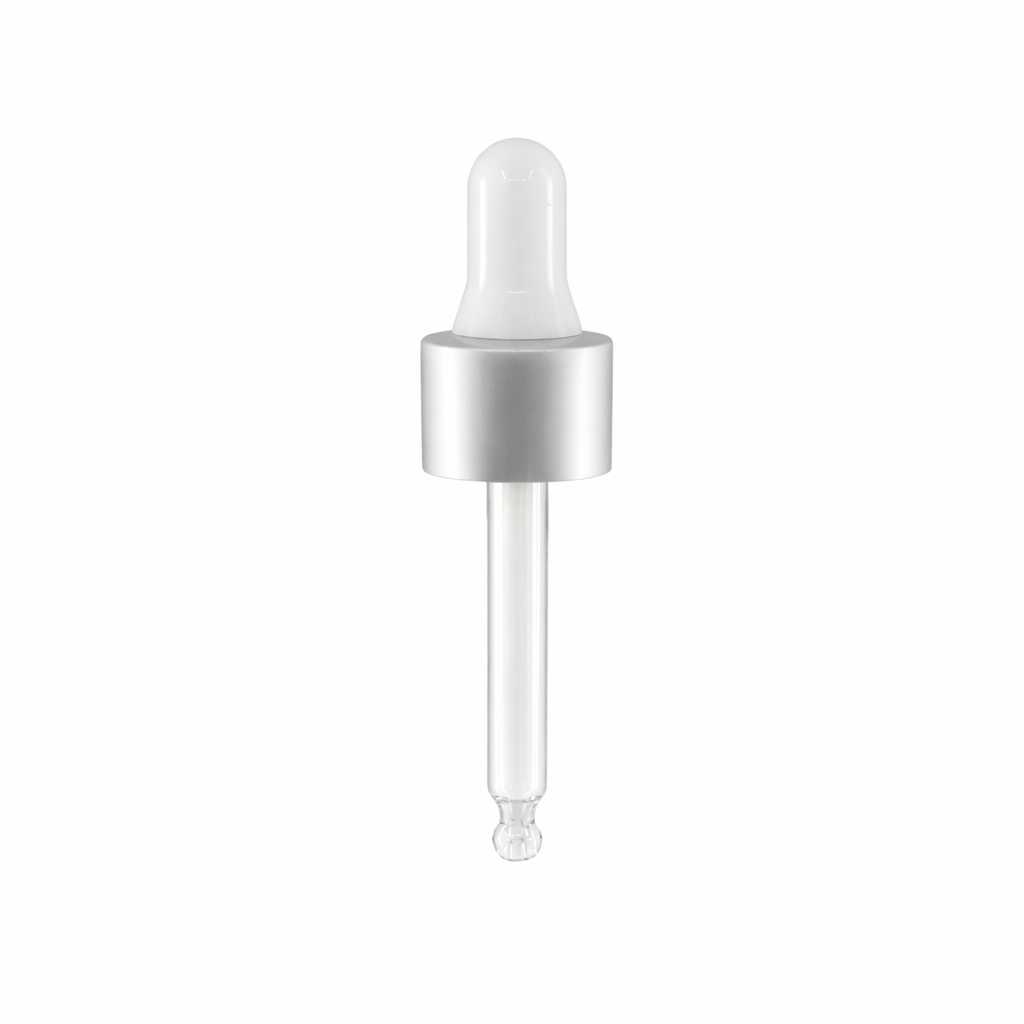 Tropfer, weiß matt mit silbernem Rand, 56 mm