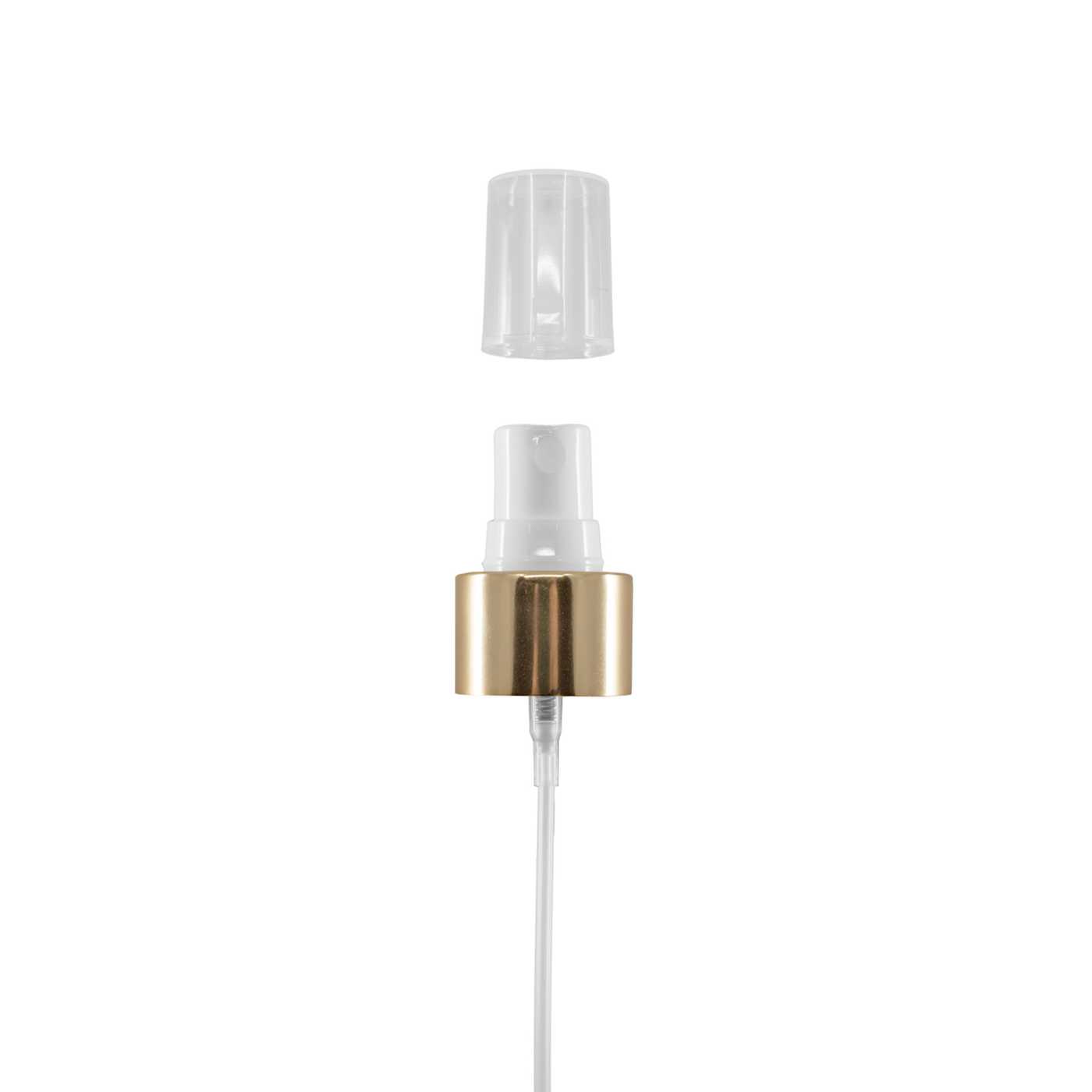 Feinnebel-Sprühkopf, Weiß, glänzender goldfarbener Ring, 24/410