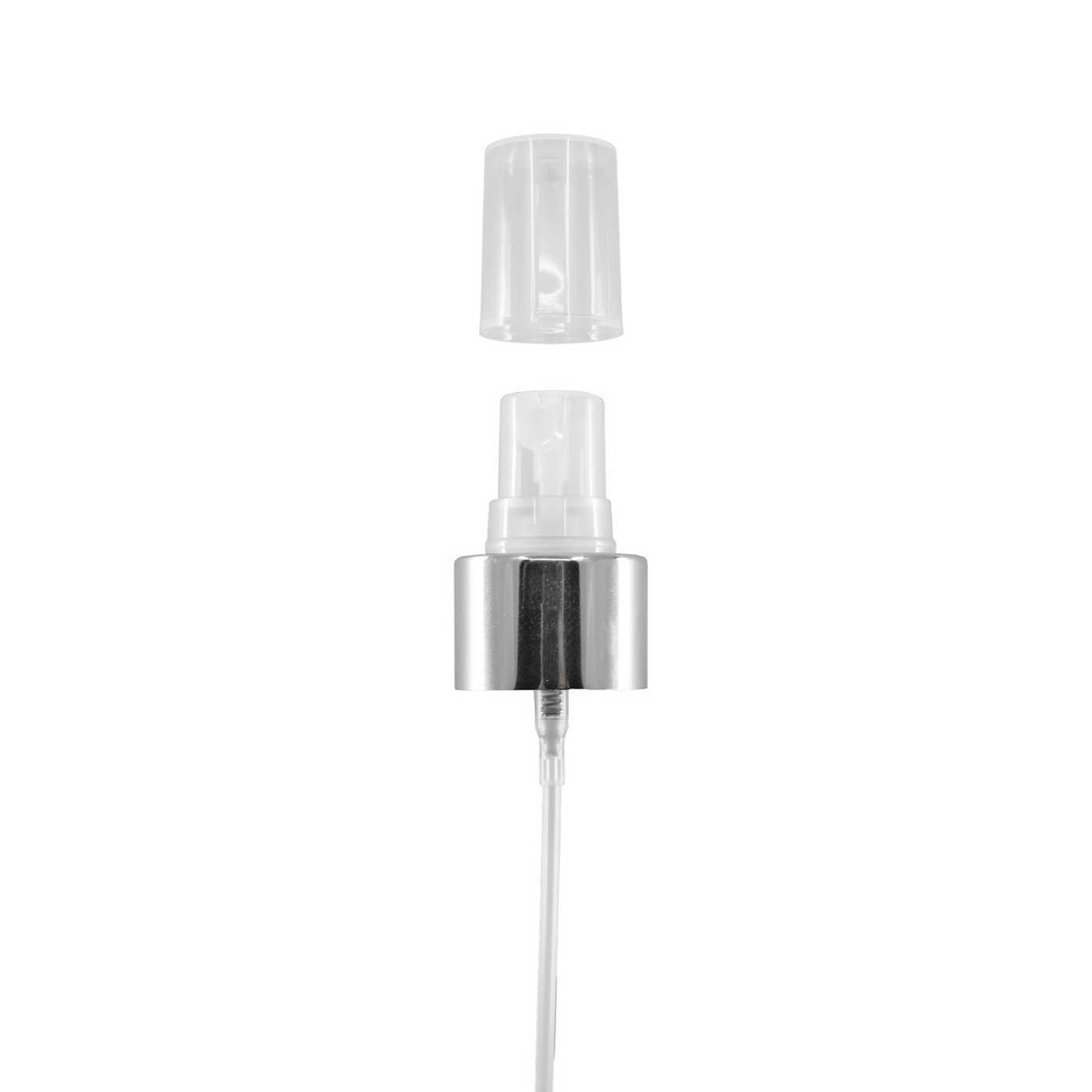 Feinnebelsprüher, transparent, glänzender silberner Ring, 24/410