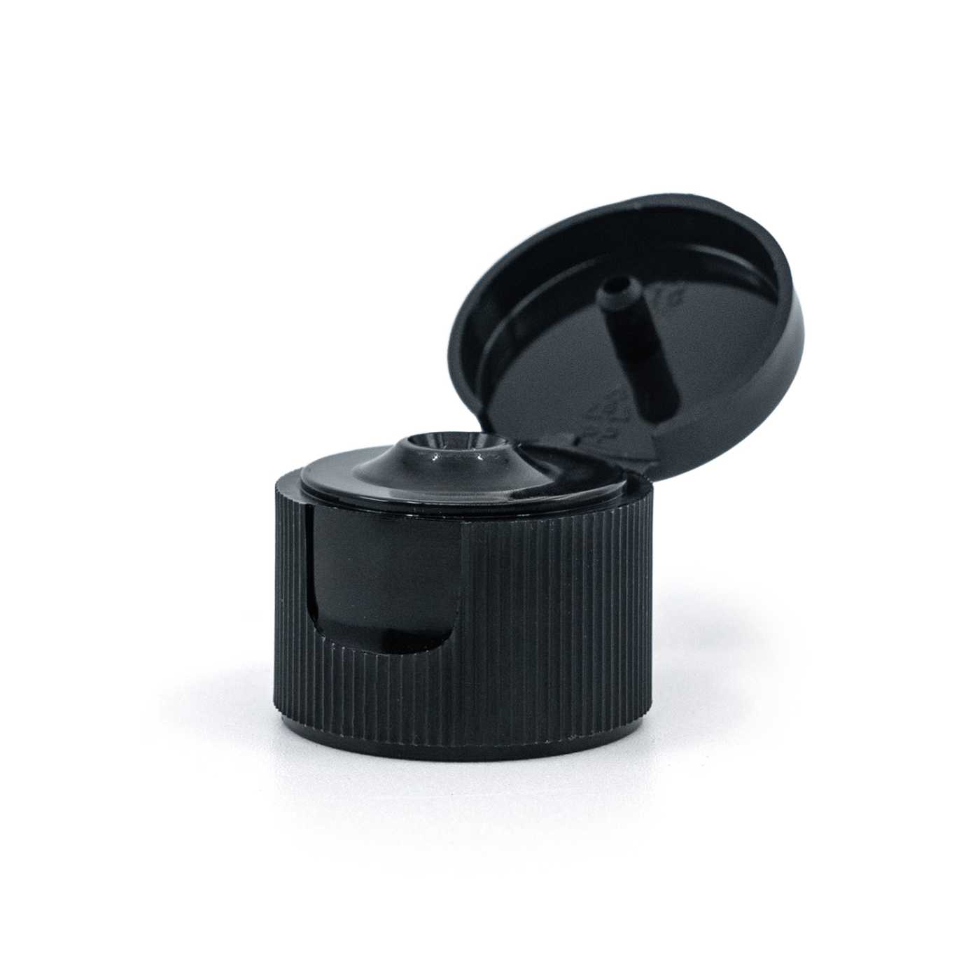Schwarzer Kunststoff-Flip-Top-Verschluss, 20/410