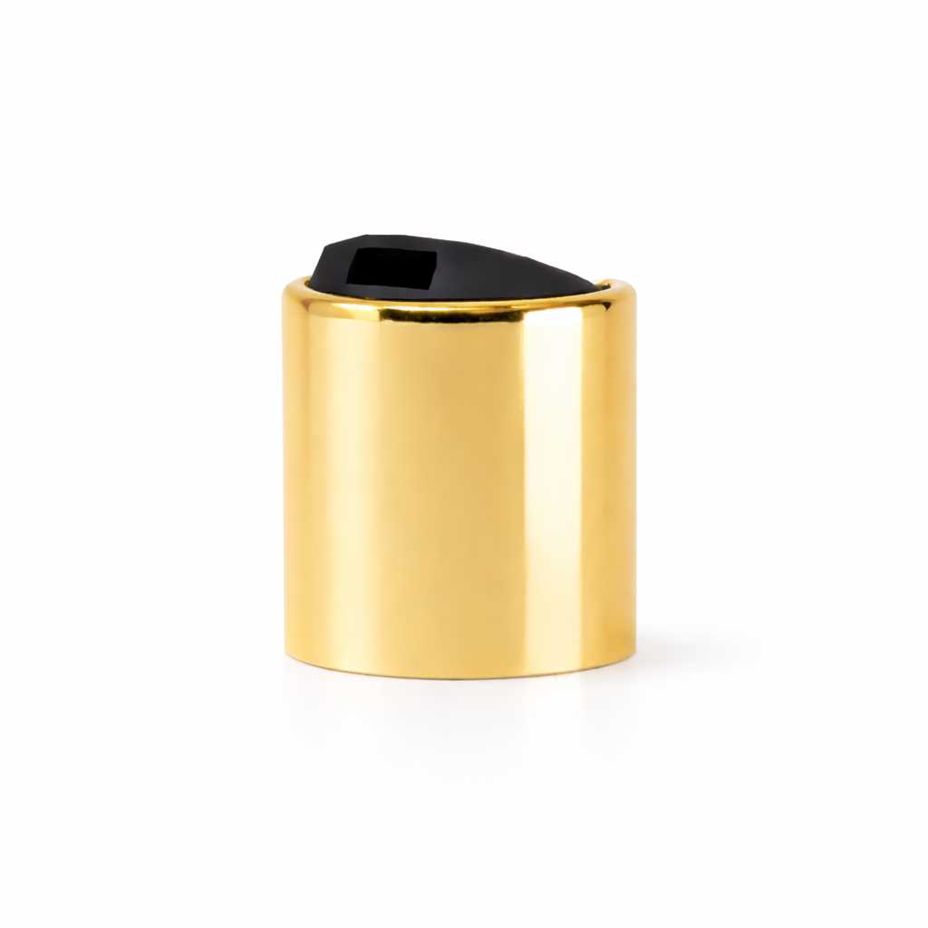 Disc-Top-Verschluss, Aluminium + PP, gold, schwarzer Einsatz, 24/410