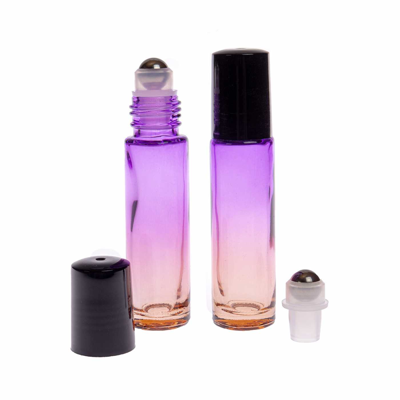 Flacon roll-on en verre 10 ml violet-orange