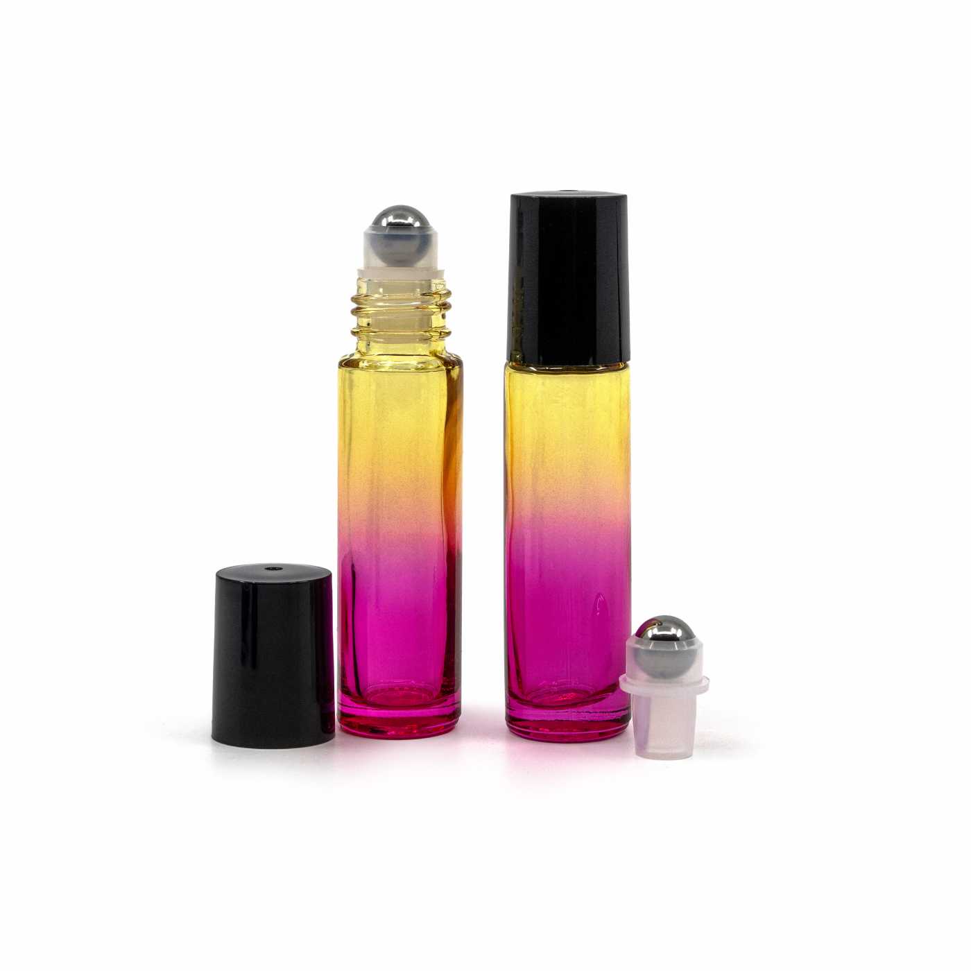 Flacon roll-on en verre 10 ml jaune-rose
